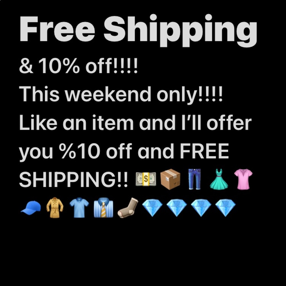 Free shipping and 10% off this weekend only!!!!